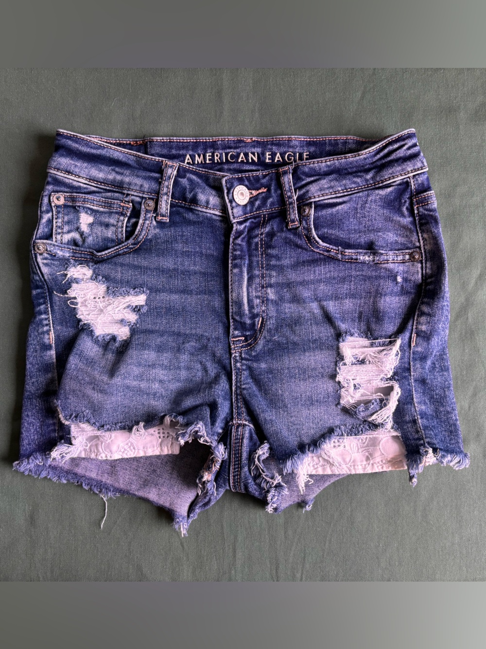 American Eagle Outfitters Distressed Denim High Rise Shorts Size 2